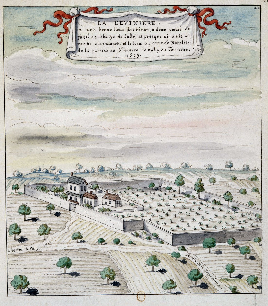 La Devinière (1699), rodiště Rabelais od Unknown artist
