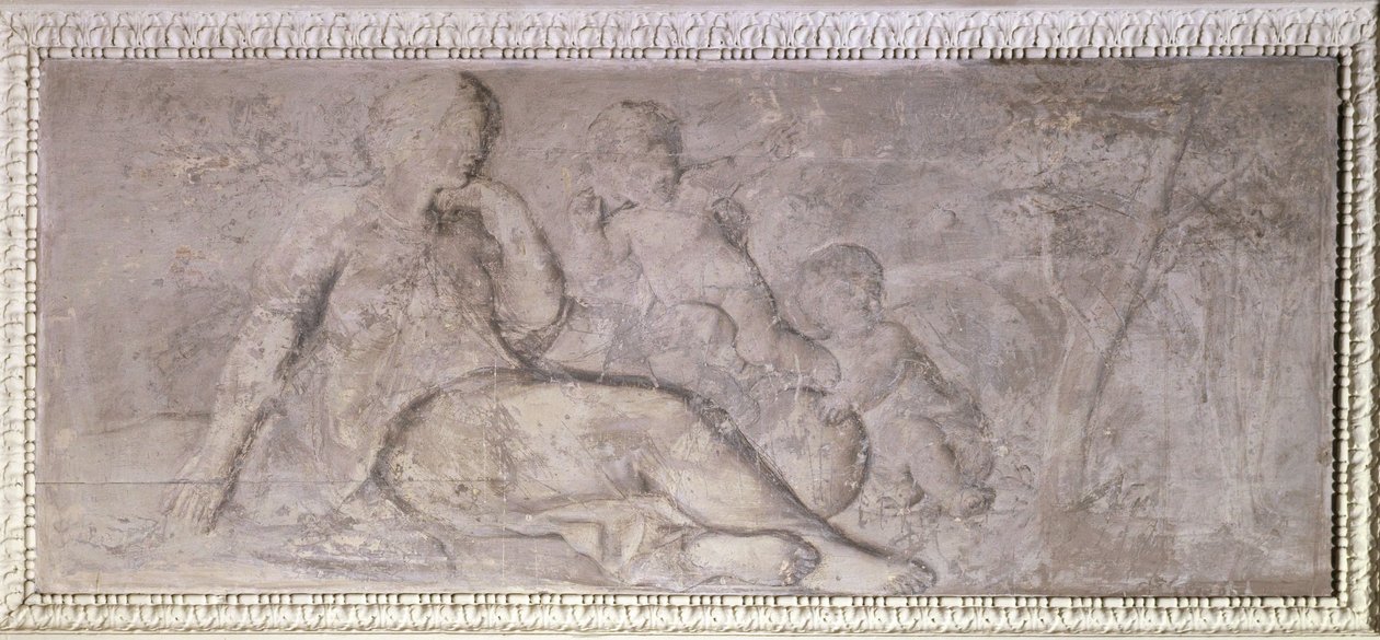 La Géographie, amours et sphère terrestre, 1775-1785 (olej na dřevě) od Unknown artist