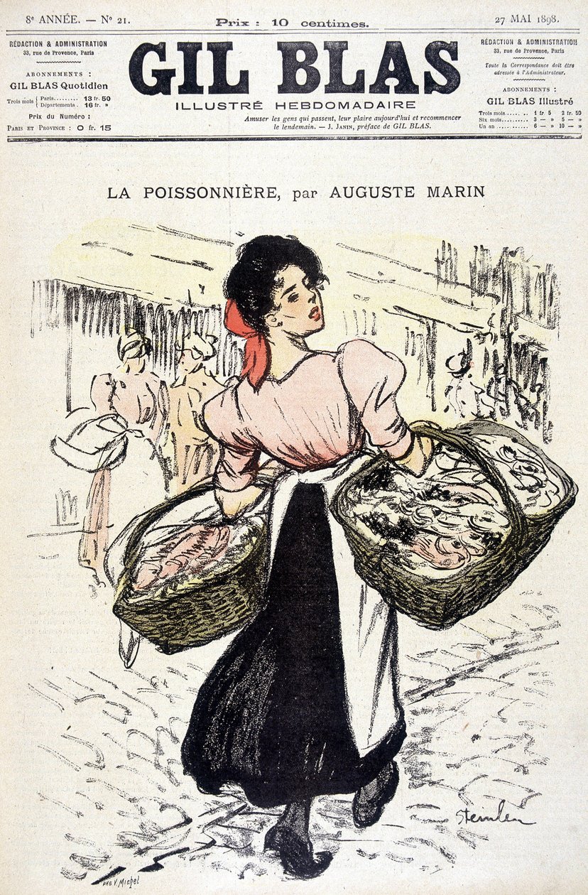 La fishonnière od Auguste Marina. V "" Gil Blas"", dne 27.05.1898. od Unknown artist