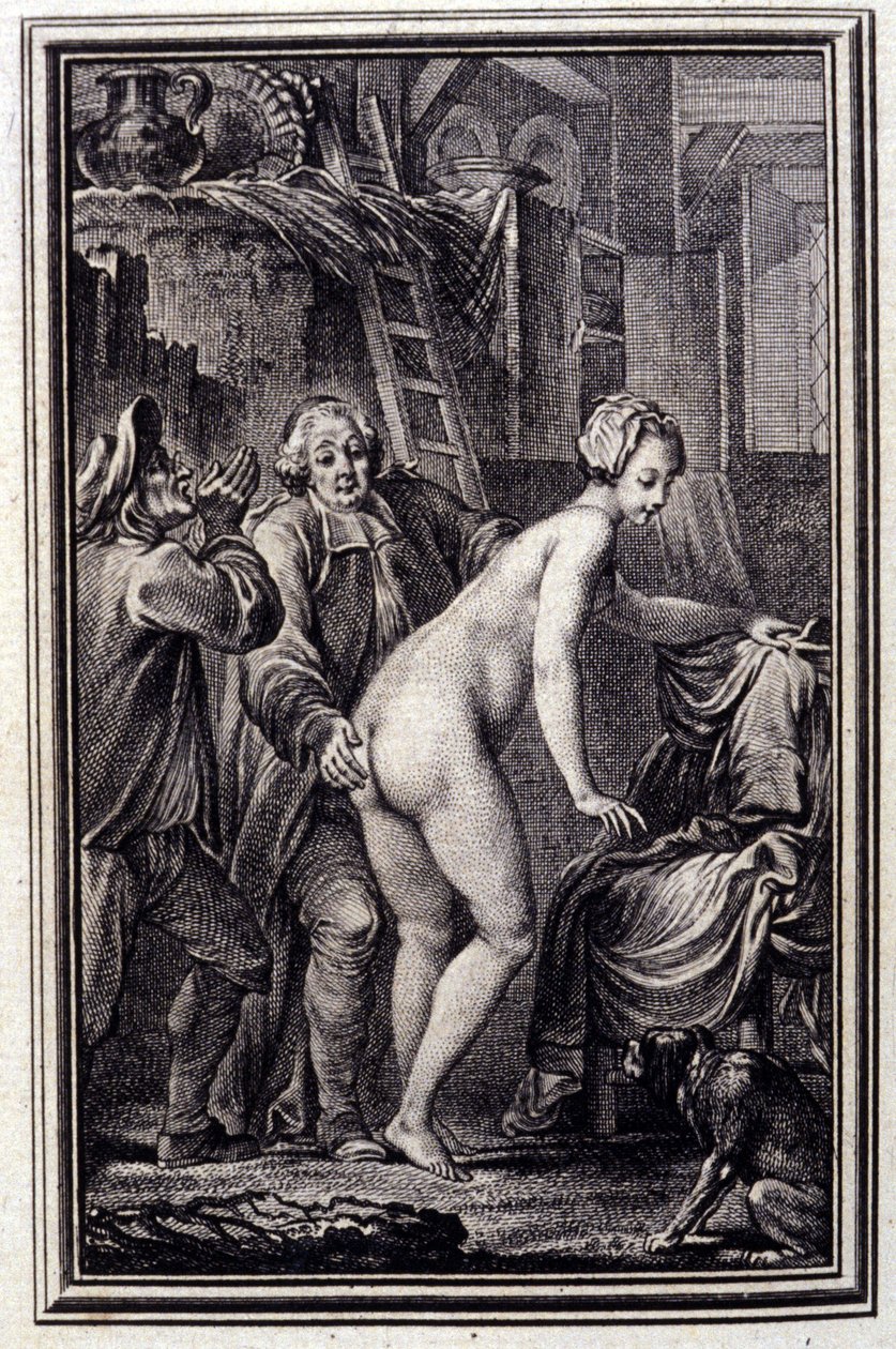 La mare du compere Pierre- v „Pohádkách a povídkách ve verších““ od Jeana La Fontaina. 1762. od Unknown artist