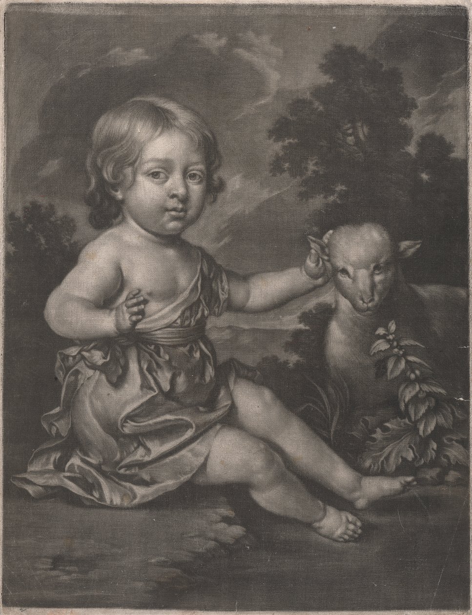 Dáma (dítě s jehněčím) od Unknown artist