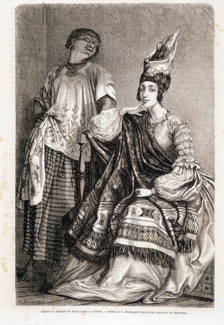 Lady a Negress of Saint Louis na toaletě - v „“Le Tour du Monde““ od Unknown artist
