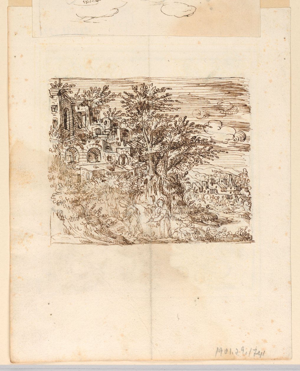 Krajina; verso: Groteskní design od Unknown artist