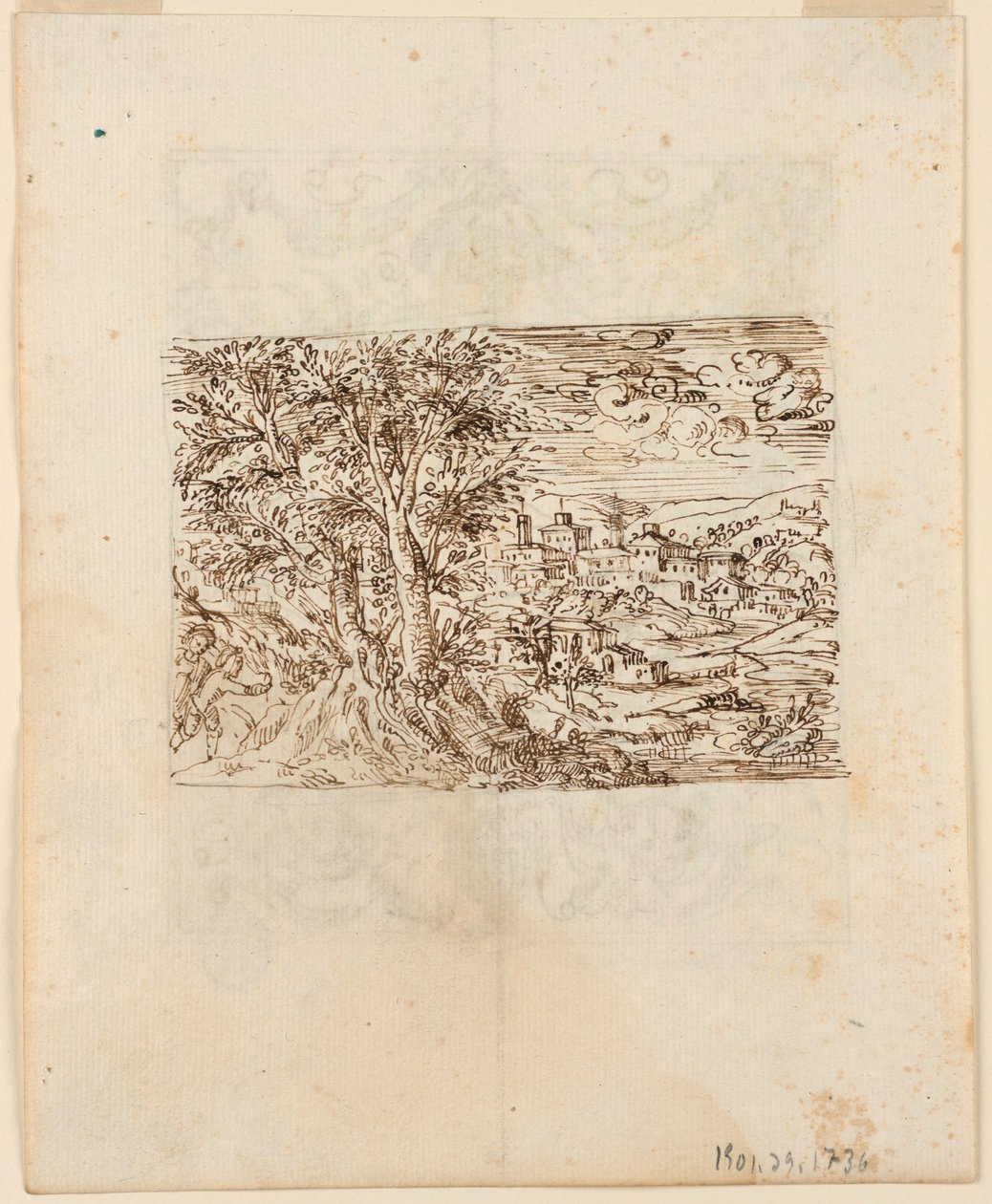 Krajina; verso: Groteskní design od Unknown artist