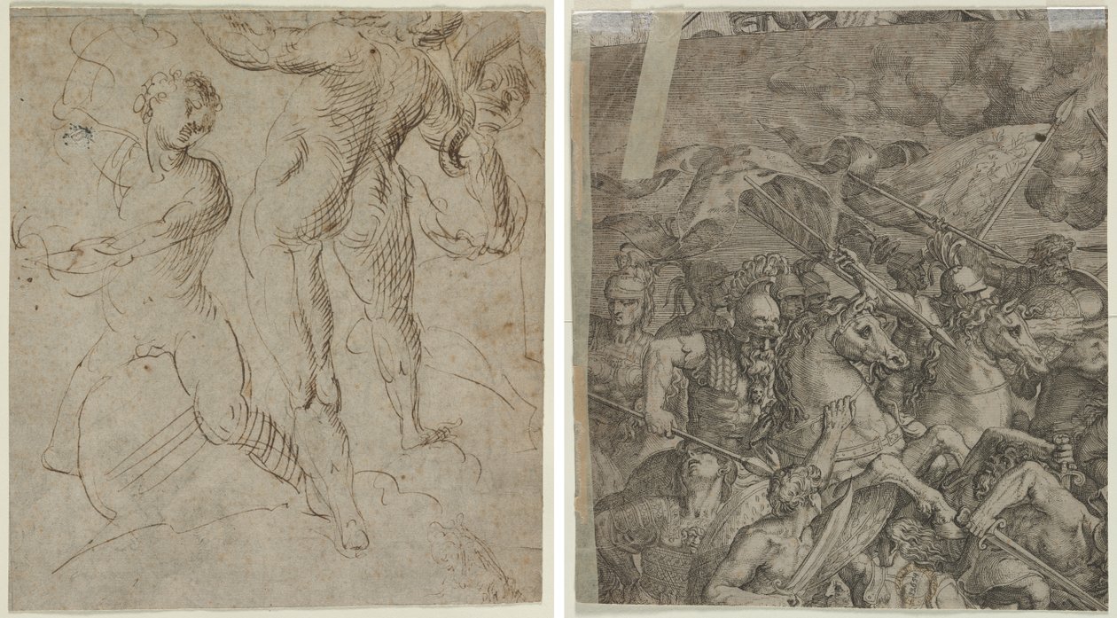 Laocoon (recto); Bitva o Milvijský most (fragment) (verze) od Unknown artist