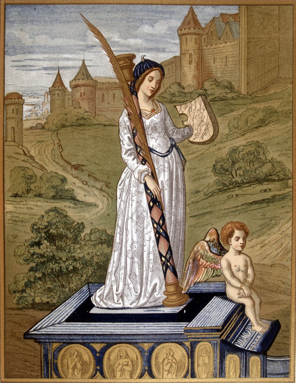 Laure vede lásku do chrámu čistoty (Laura de Noves od Unknown artist