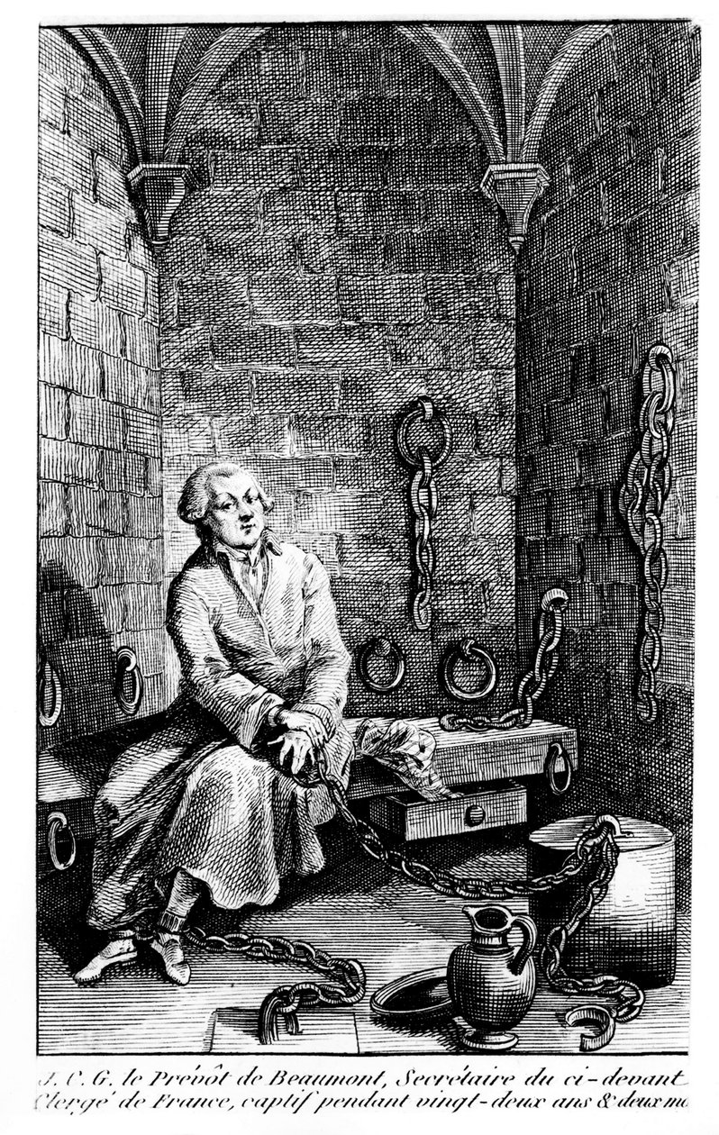 Le provost de Beaumont, sekretář francouzského duchovenstva, 22 let v zajetí v Bastille - anonymní rytina, Musée Carnavalet od Unknown artist