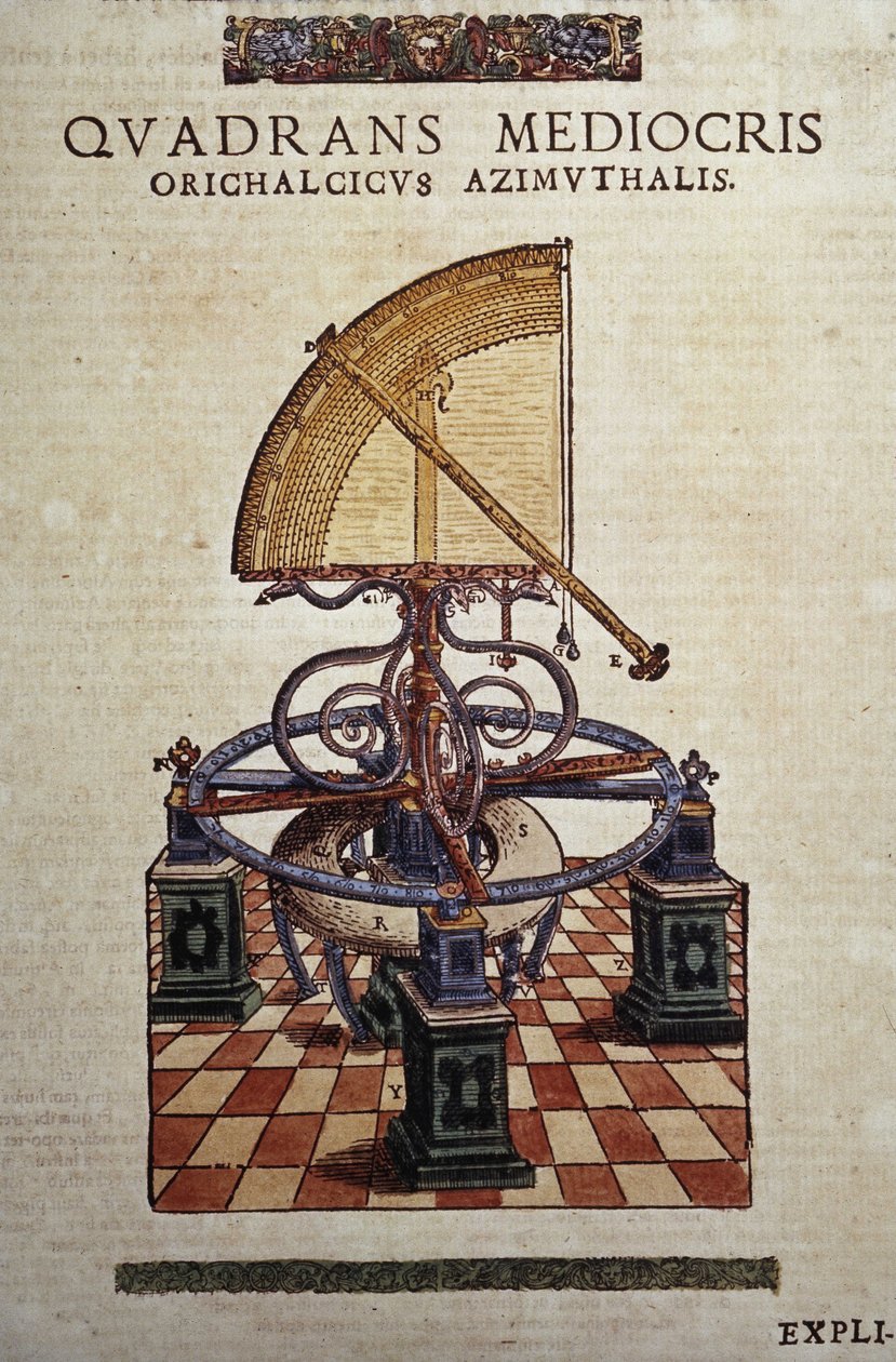 Azimutální kvadrant v " "Instituted Astronomy" Tycho Brahe (1546 - 1601), Wandsbeck od Unknown artist