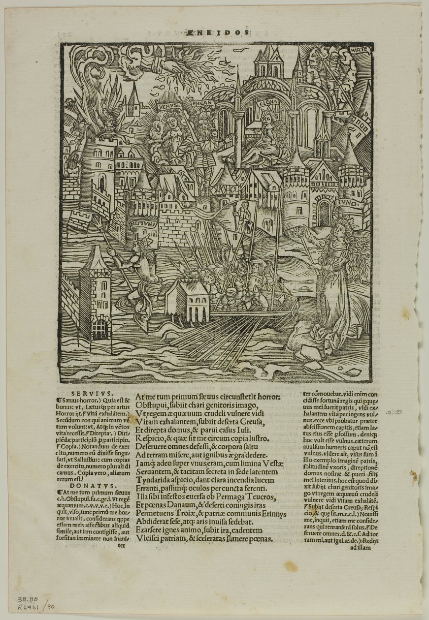 List z opery od Virgilia (podle Štrasburského Virgilia, 1502), deska 90 z dřevořezů z knih XVI. století od Unknown artist
