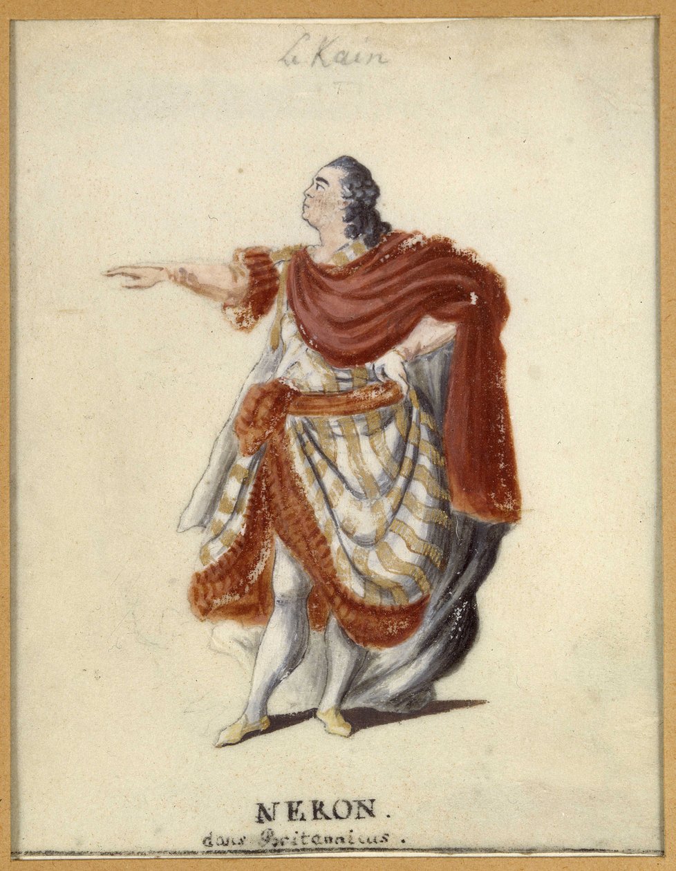 Lekain (Henri Louis Cain (Henri-Louis Le Kain) (1729-1778) jako Nero v Racinově „Britannicus““ od Unknown artist