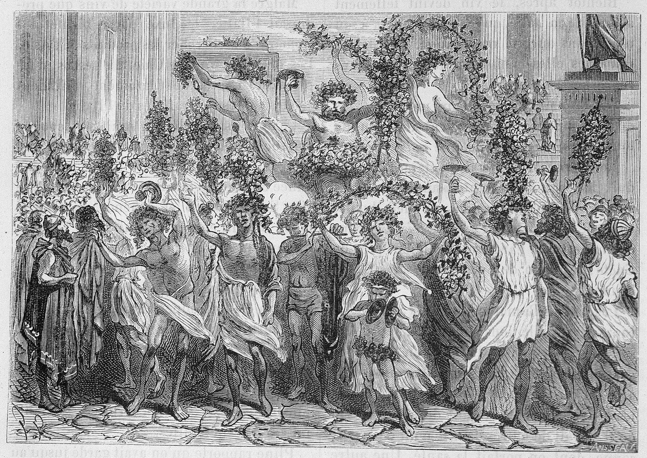 Les feetes de Bacchus (Bacco) à Athenes (starověké Řecko) - v „“ Les merveilles de l