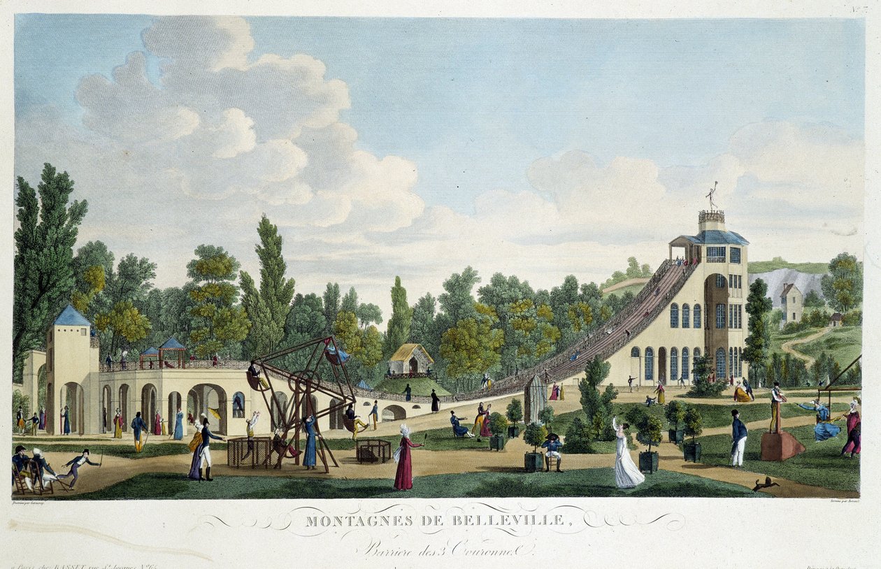Horská dráha Belleville - v ""Výhledech na Paříž"" od Courvoisier od Unknown artist
