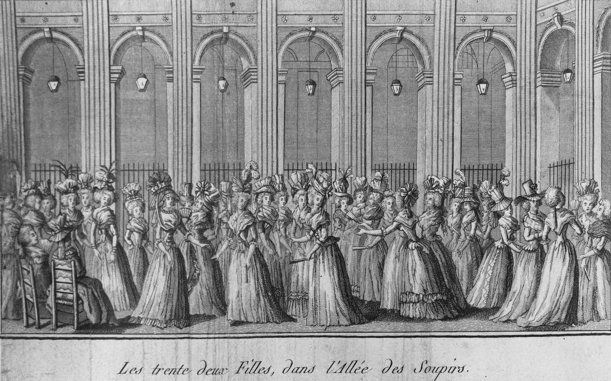 Třicet dva dívek v uličce sipirů - v „Les filles du Palais Royal“, frontispis, svazek I, ed. Londýn od Unknown artist