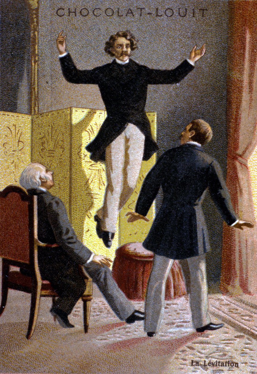 Levitační experiment. chromolitograf z konce 19. století. od Unknown artist