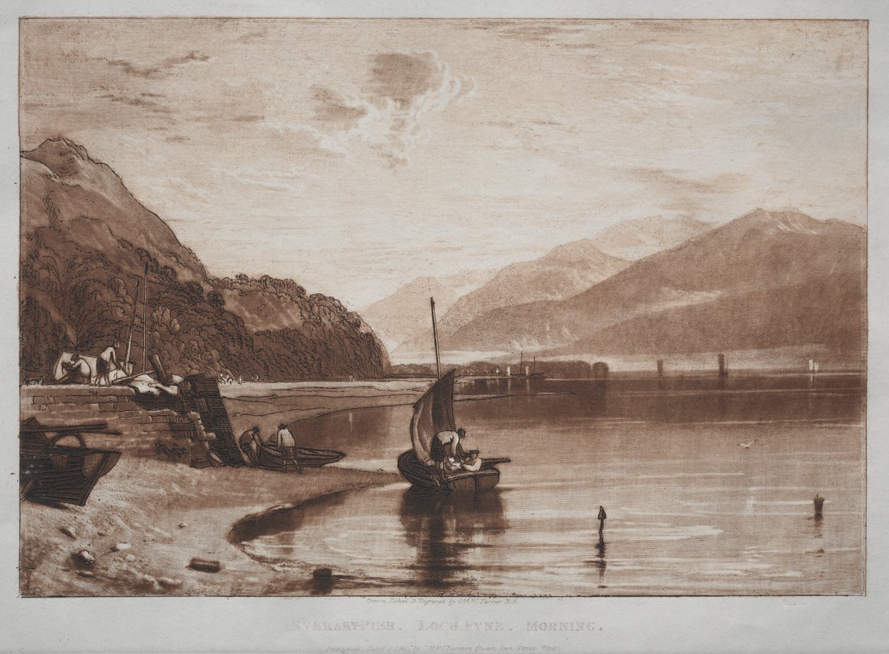 Liber Studiorum: Inverary Pier, Loch Fyne, Ráno od Unknown artist