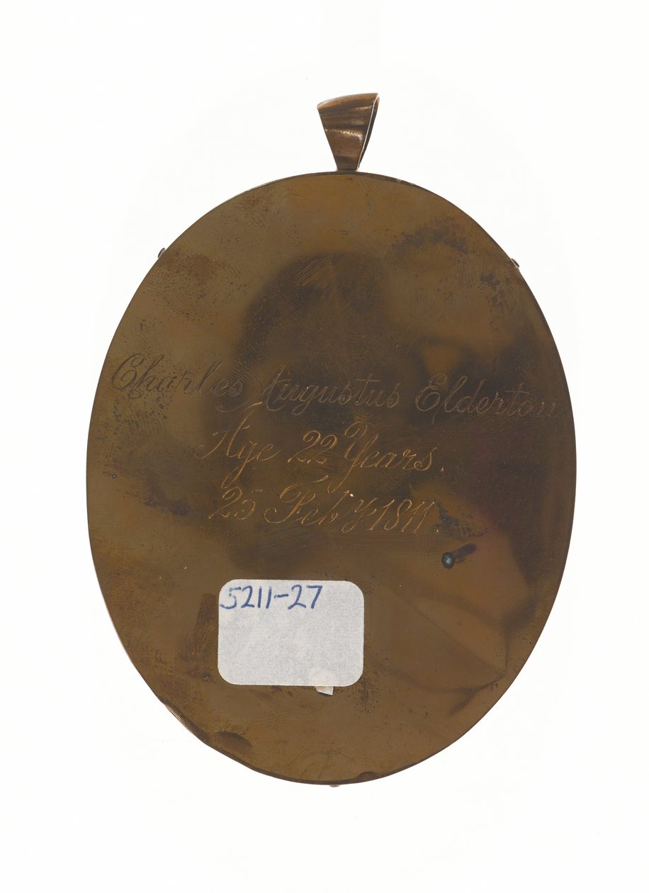 Poručík Charles Augustus Elderton (1789-1841), 9. madrasská domorodá pěchota, 25. února 1811 (miniatura na slonovině) od Unknown artist