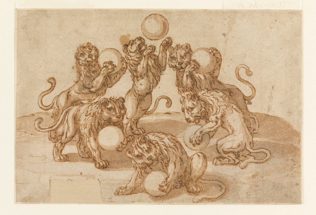Lvi žonglují s míčky Medici od Unknown artist