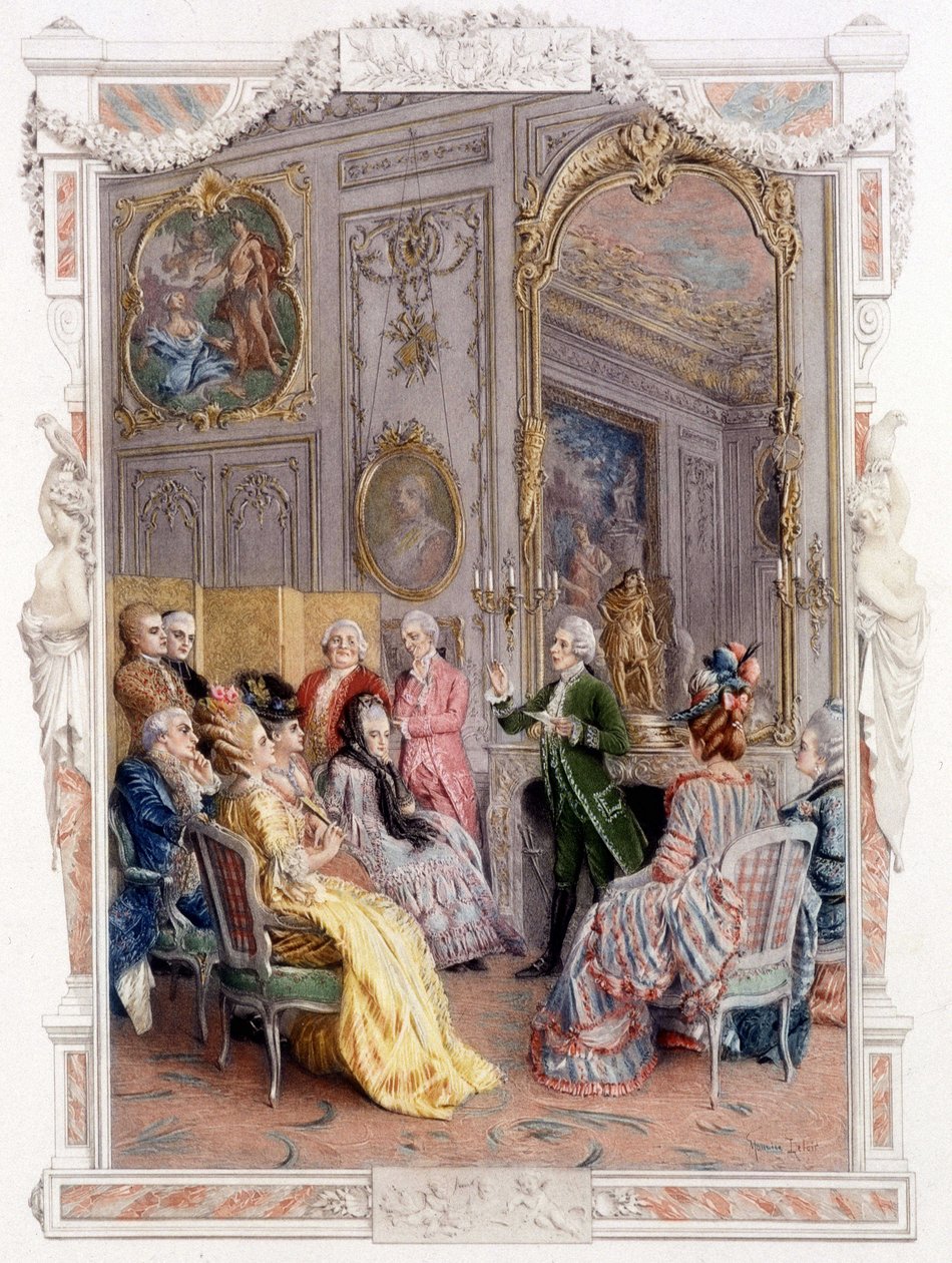 Literární veletrh v 18. století - v „Kvalitní ženě minulého století““ od Unknown artist