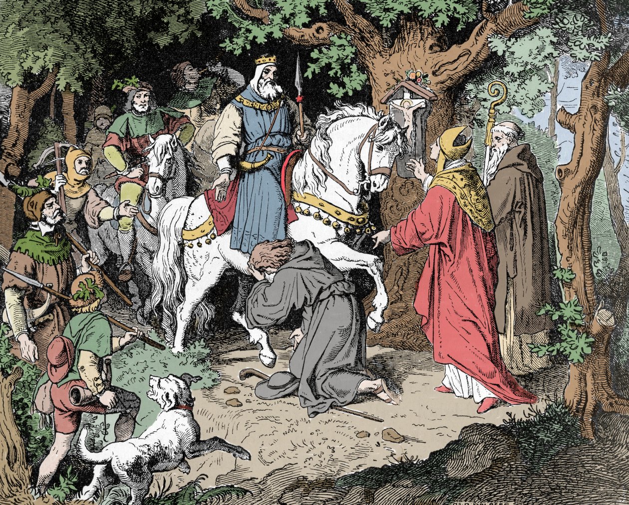 Liudolf (Liudolf, vévoda ze Švábska) (930-957) prosí o odpuštění svého otce Ottona I. ze Svaté říše (Otto I., císař Svaté říše římské) od Unknown artist