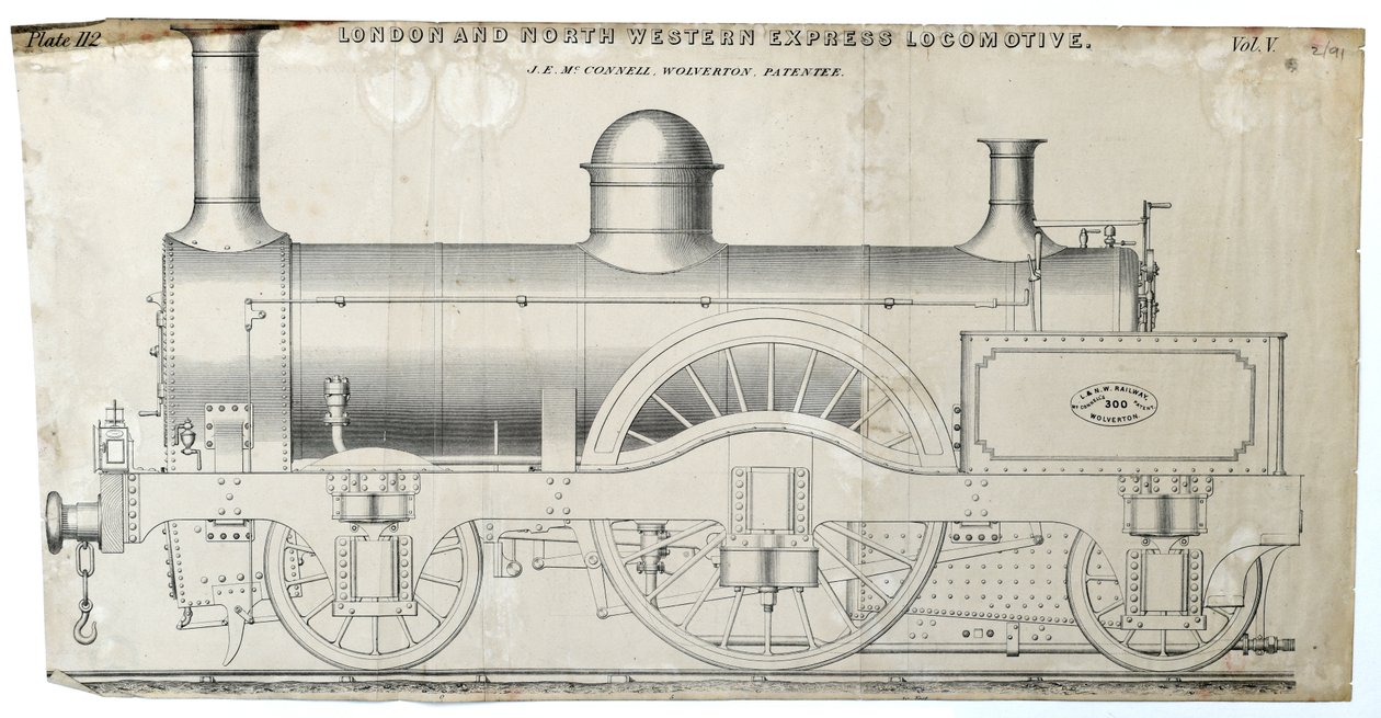 London and North Western Express Locomotive plate 112 od Unknown artist