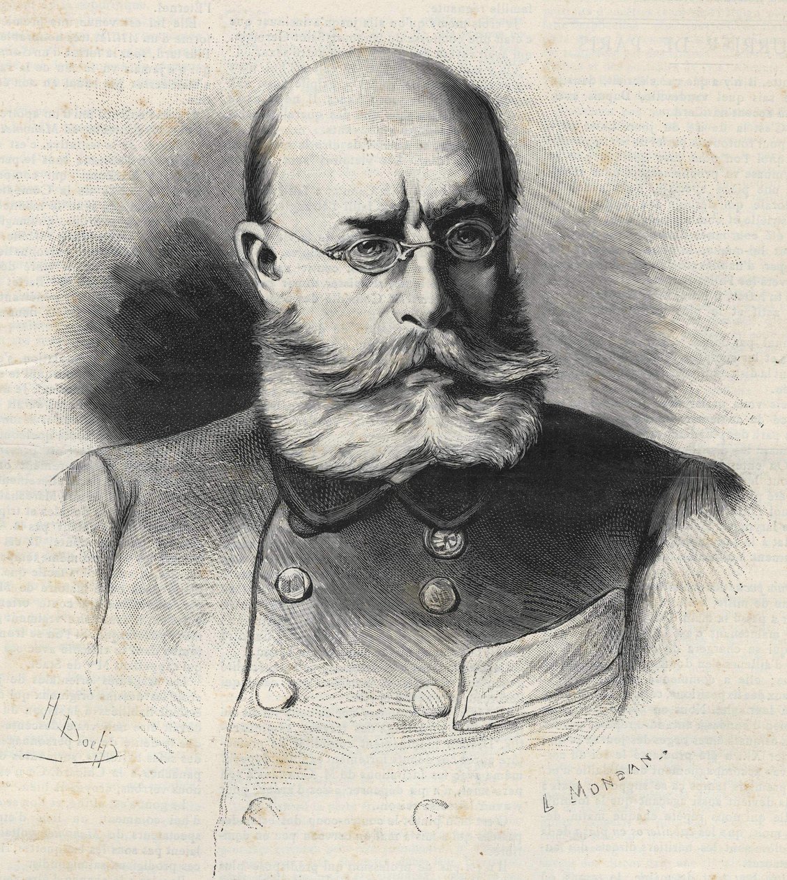 Louis Léon César Faidherbe (1818 - 1889) francouzský generál a kolonizátor, rytina 19. století. Kolekce Bianchetti od Unknown artist