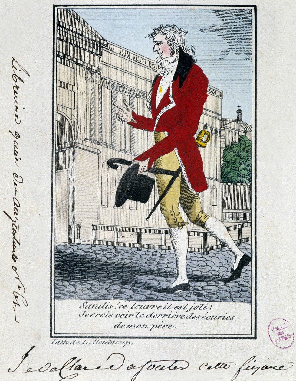 Louvre: estetický kritik Louvru. 18. století rytina. od Unknown artist