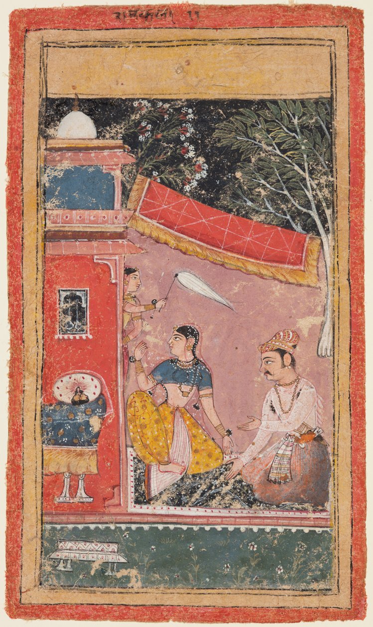 Milenci na té terase: Ramakali Ragini z Hindy, z toho Bandi Ragamala od Unknown artist