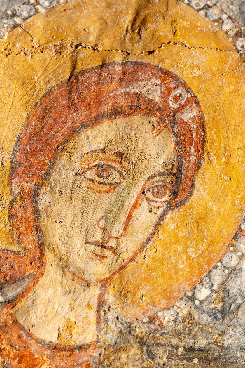 Madona s dítětem mezi archanděly, detail Panny Marie od Unknown artist