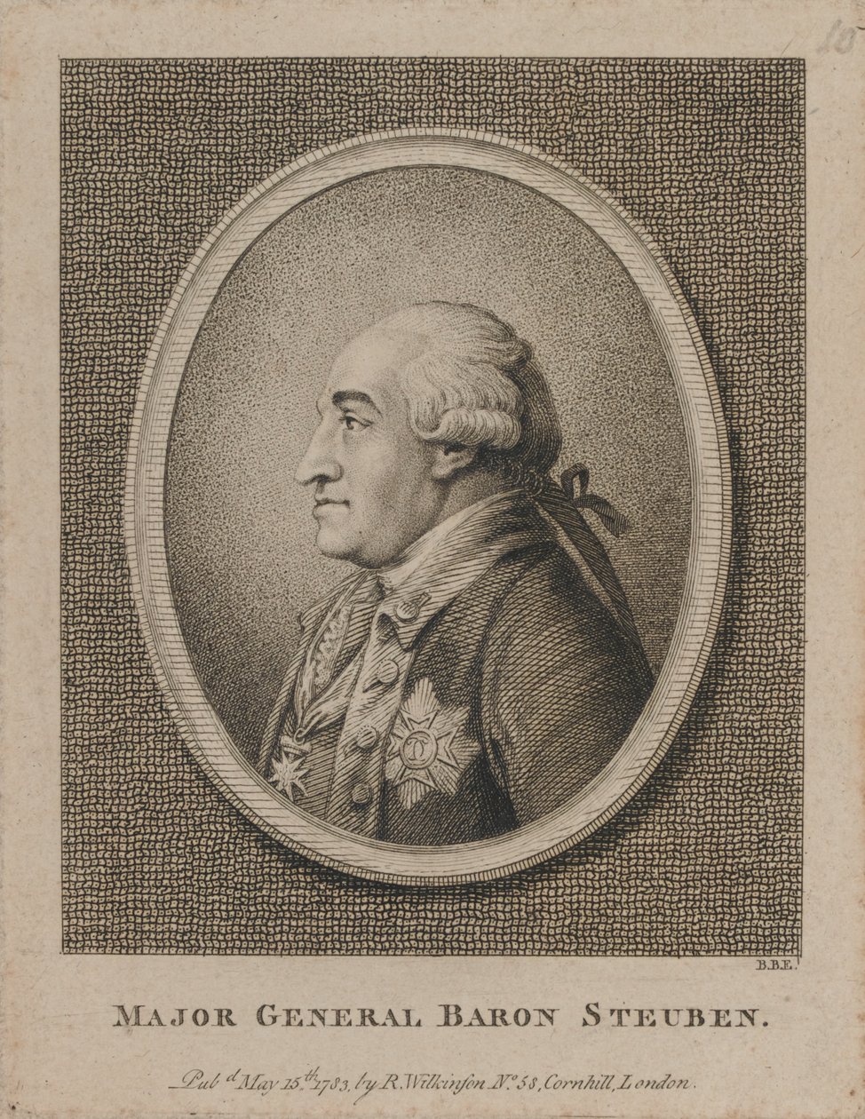 Generálmajor Baron Steuben (lept) od Unknown artist