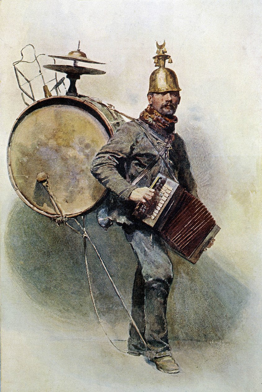 Mužský orchestr - kresba, konec 19. stol od Unknown artist