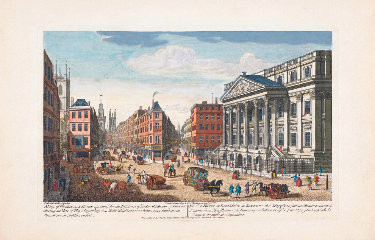Mansion House, Londýn v 18. století od Unknown artist