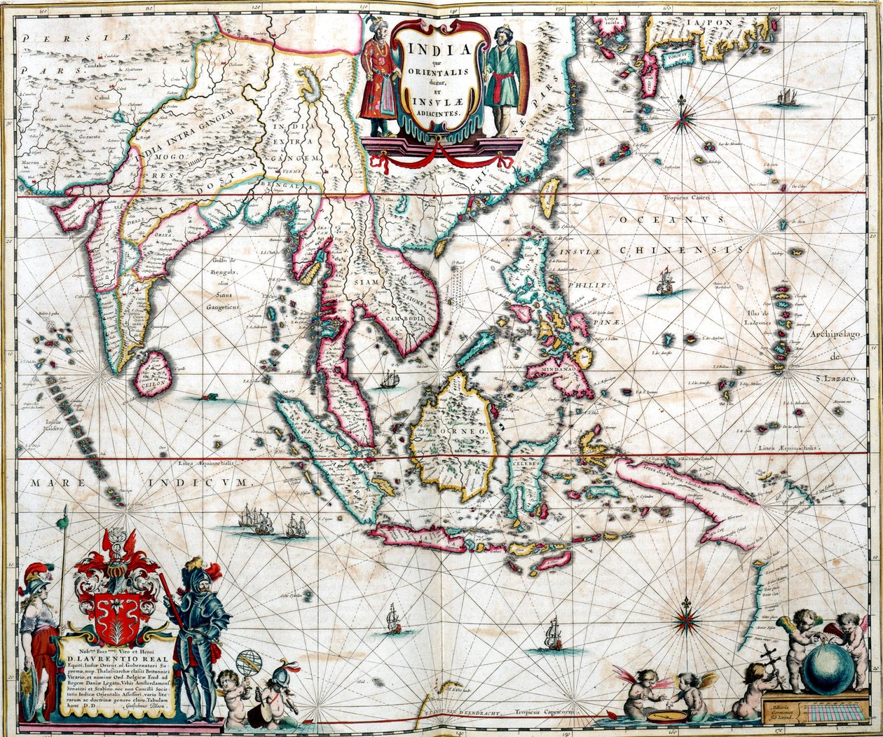 Mapa Asie z atlasu Blaeu od Unknown artist