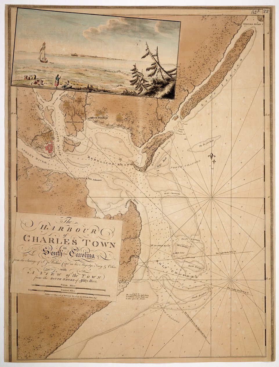 Mapa Charles Town v Jižní Karolíně od Unknown artist