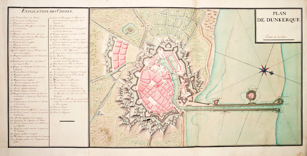 Mapa Dunkirku od Unknown artist