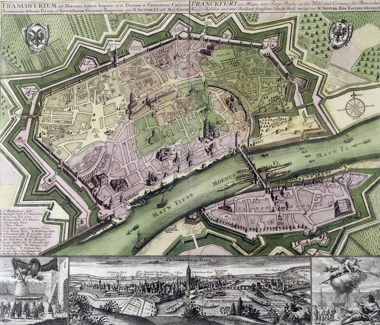 Mapa Frankfurtu od Unknown artist