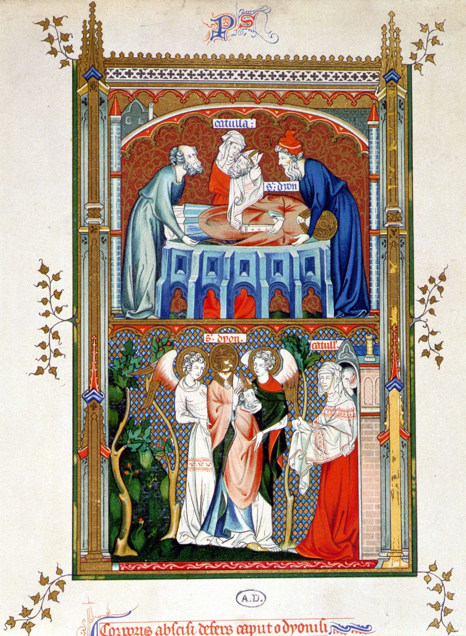 Umučení svatého Denise, chromolithographi podle listin z 15. století. od Unknown artist