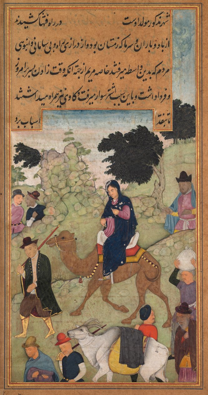 Marie a Josef cestují do Betléma, ze Zrcadla svatosti (Mir’at al-quds) otce Jeroma Xaviera od Unknown artist