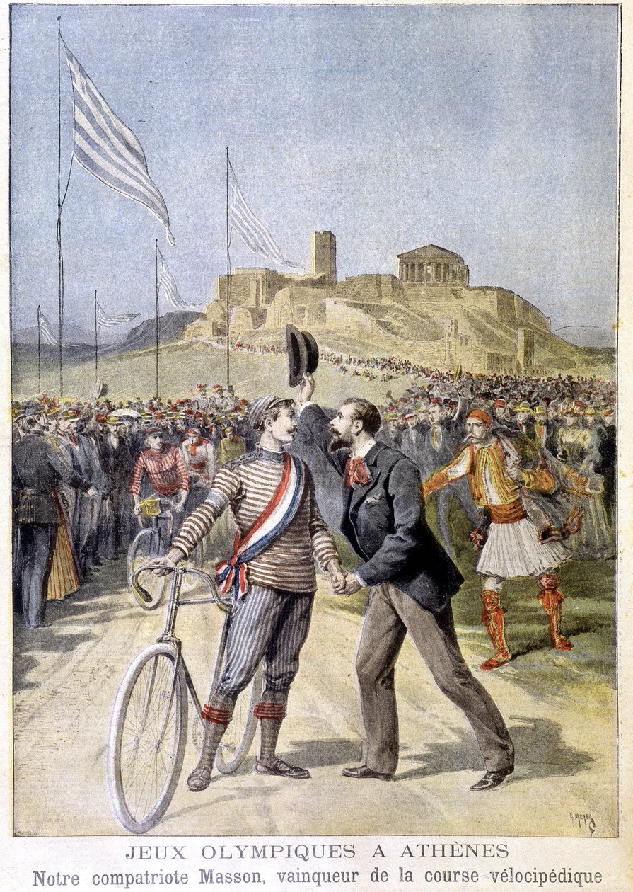 Masson vítěz velocipedického závodu na olympijských hrách v Aténách - v „“Le Petite Journal““ z 26.4.1896 od Unknown artist