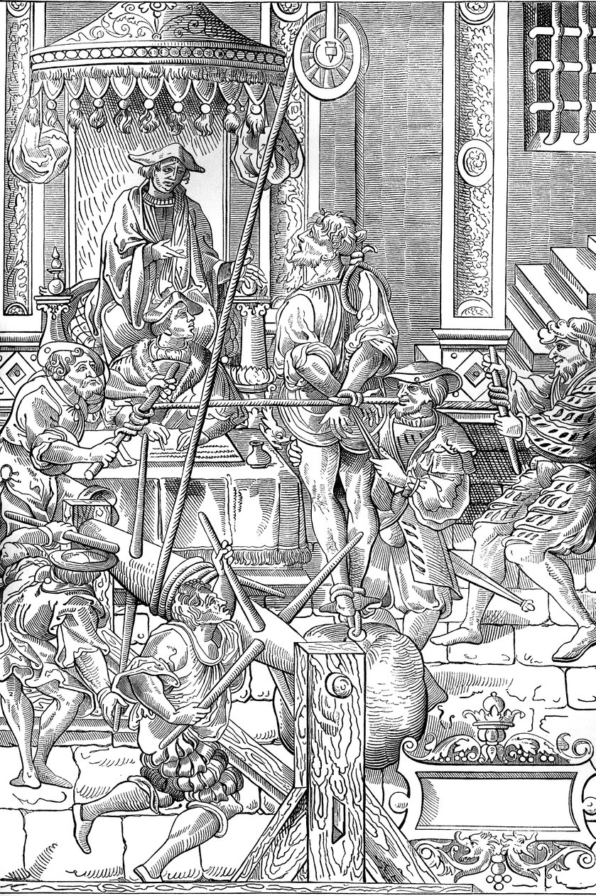 Středověká scéna mučení: estráda od Unknown artist
