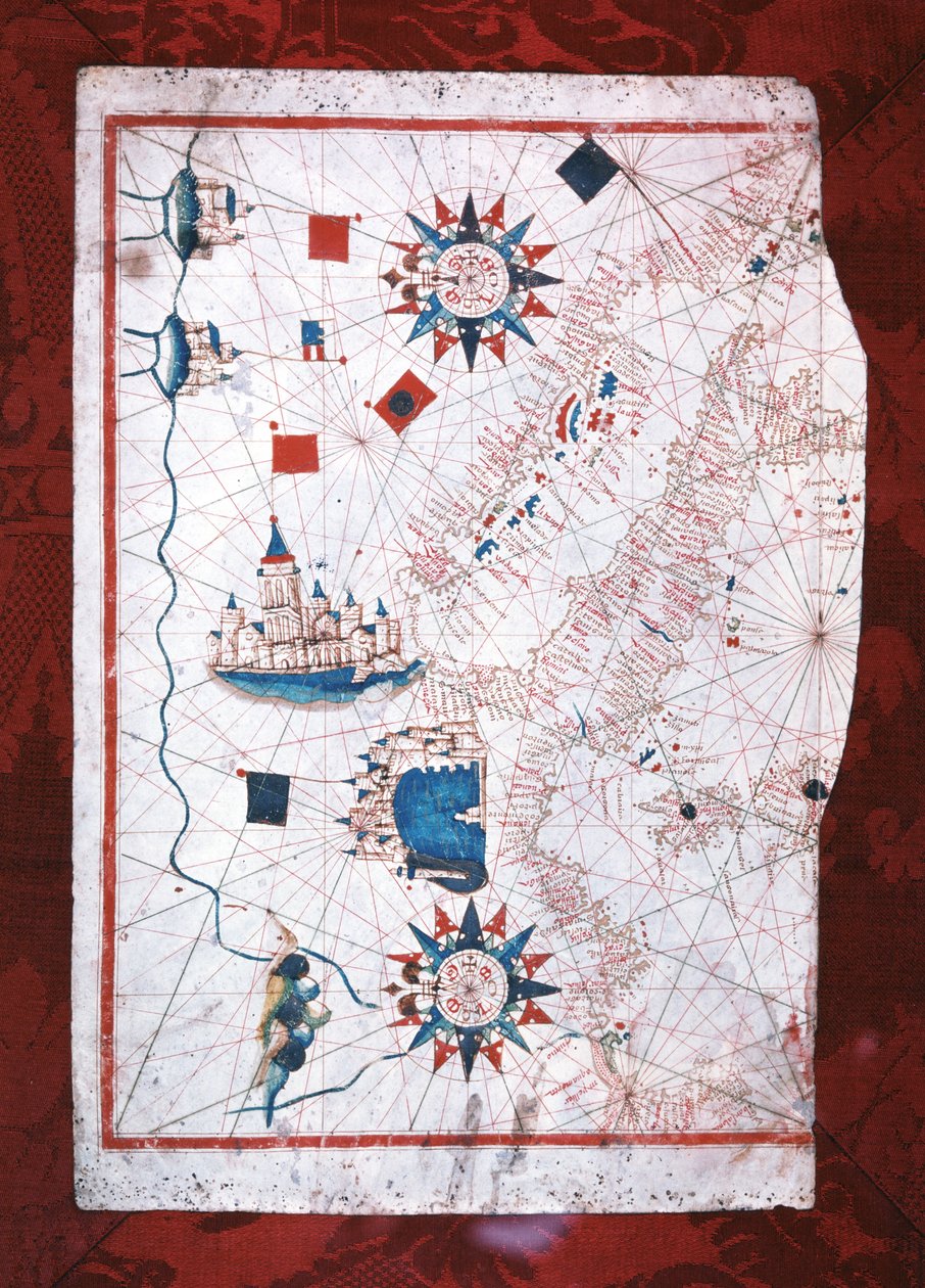 Mapa Středomoří: Barcelona a Lepanto od Unknown artist