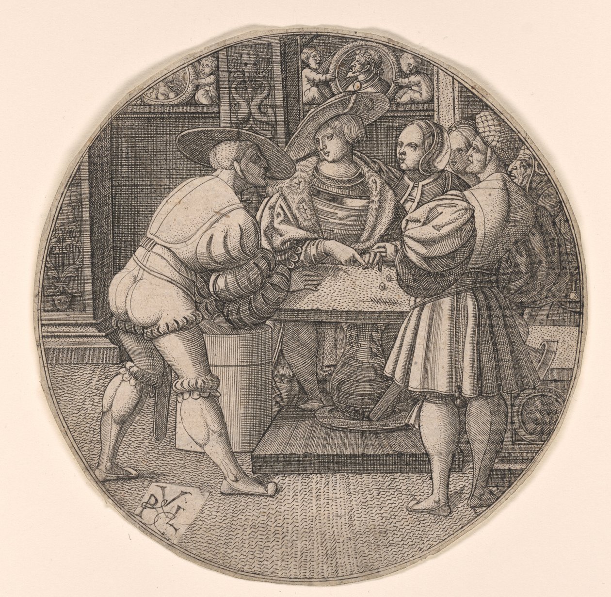 Muži hrající hru v kostky od Unknown artist