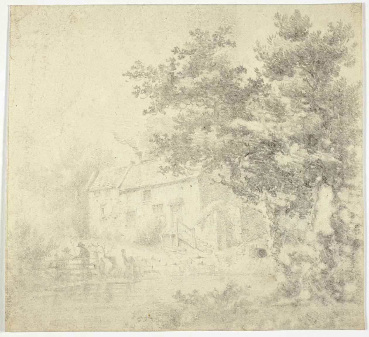 Mlýn (recto); strom (na druhou stranu) od Unknown artist