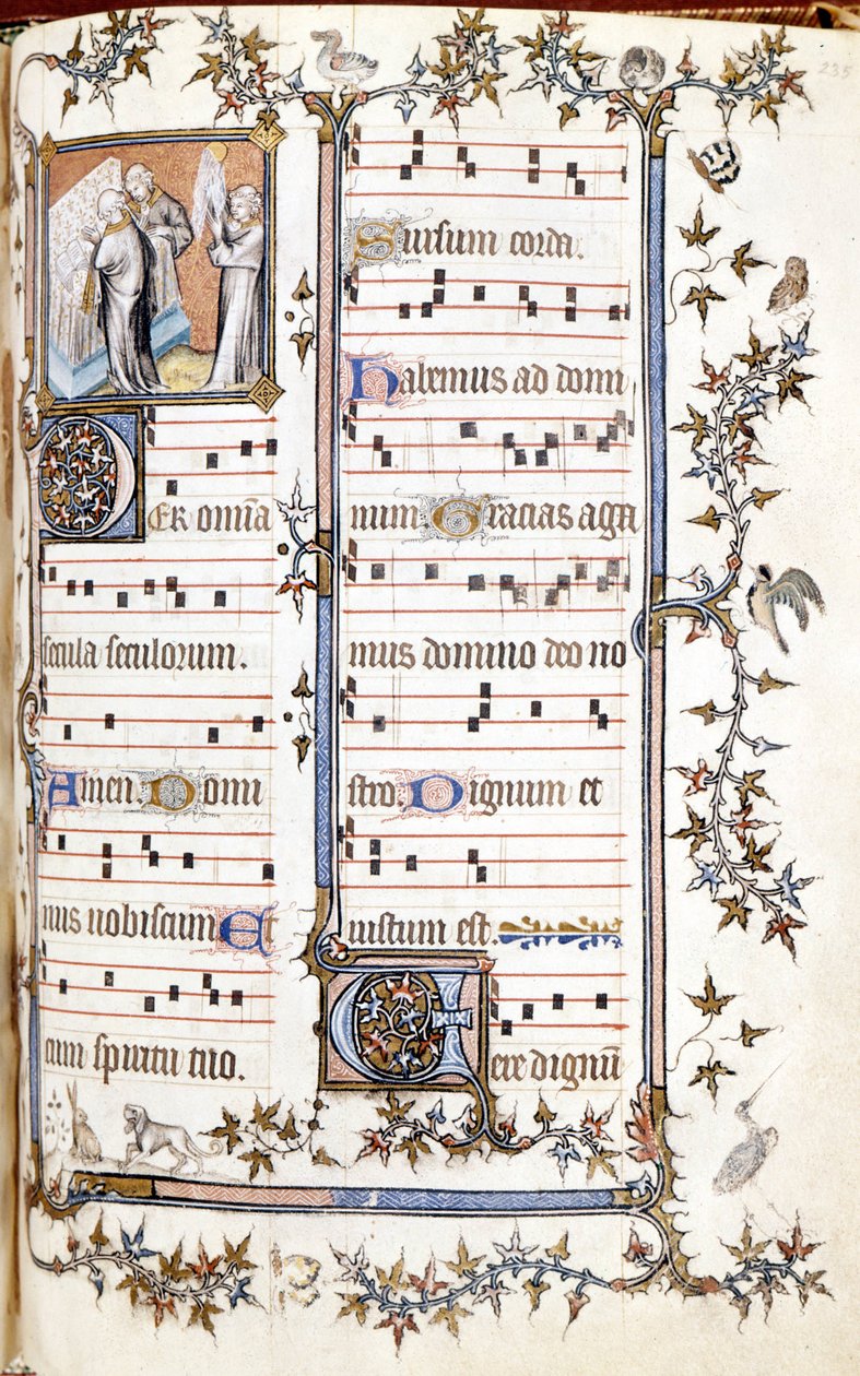 Misál Saint Denis, kolem roku 1350. Miniatura zobrazující Clotaire (Clothaire) a Dagoberta. od Unknown artist