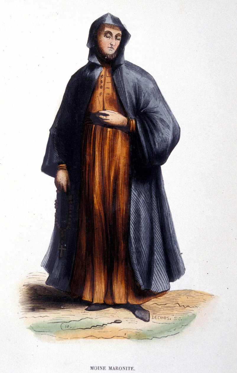 Moine Maronit. Rytina z alba o řeholních řádech, Paříž od Unknown artist