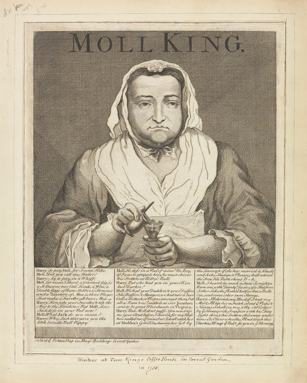 Moll King (Vyrytý portrét notoricky známé paní King