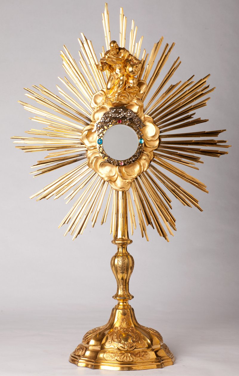 Monstrance. Vermeil, diamanty, falešné šperky se sochou Bůh Otec (Dieu le Père). 18. století. od Unknown artist