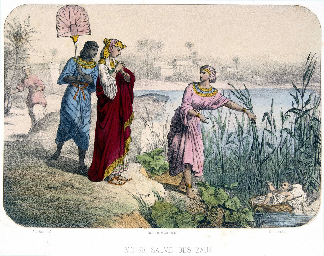 Mojžíš zachraňuje vody - Bible od Unknown artist