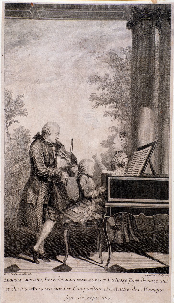 Mozartova rodina na turné (rytina, po 1777) od Unknown artist