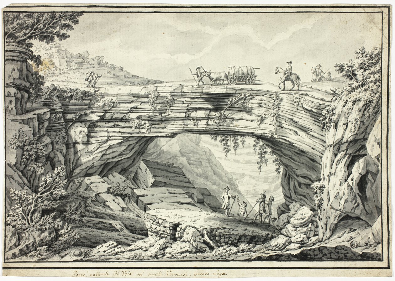 Přírodní most Veia ve Veronských horách, nedaleko Luga od Unknown artist