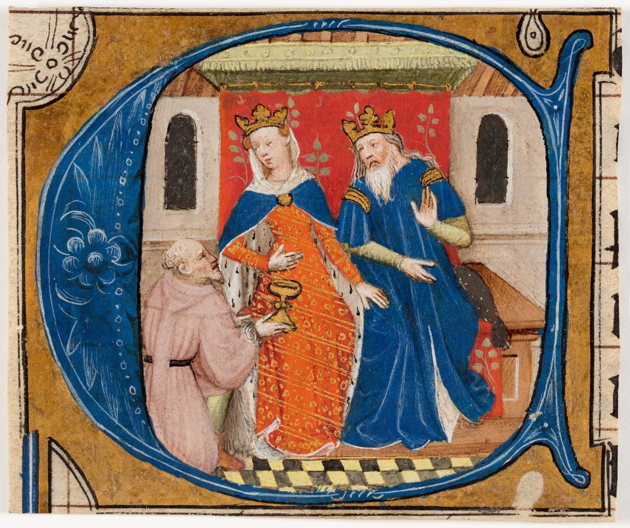 Nehemiáš před králem Artaxerxem, iniciála "C" z Bible od Unknown artist